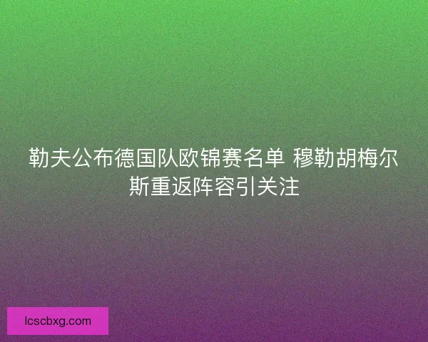 勒夫公布德国队欧锦赛名单 穆勒胡梅尔斯重返阵容引关注